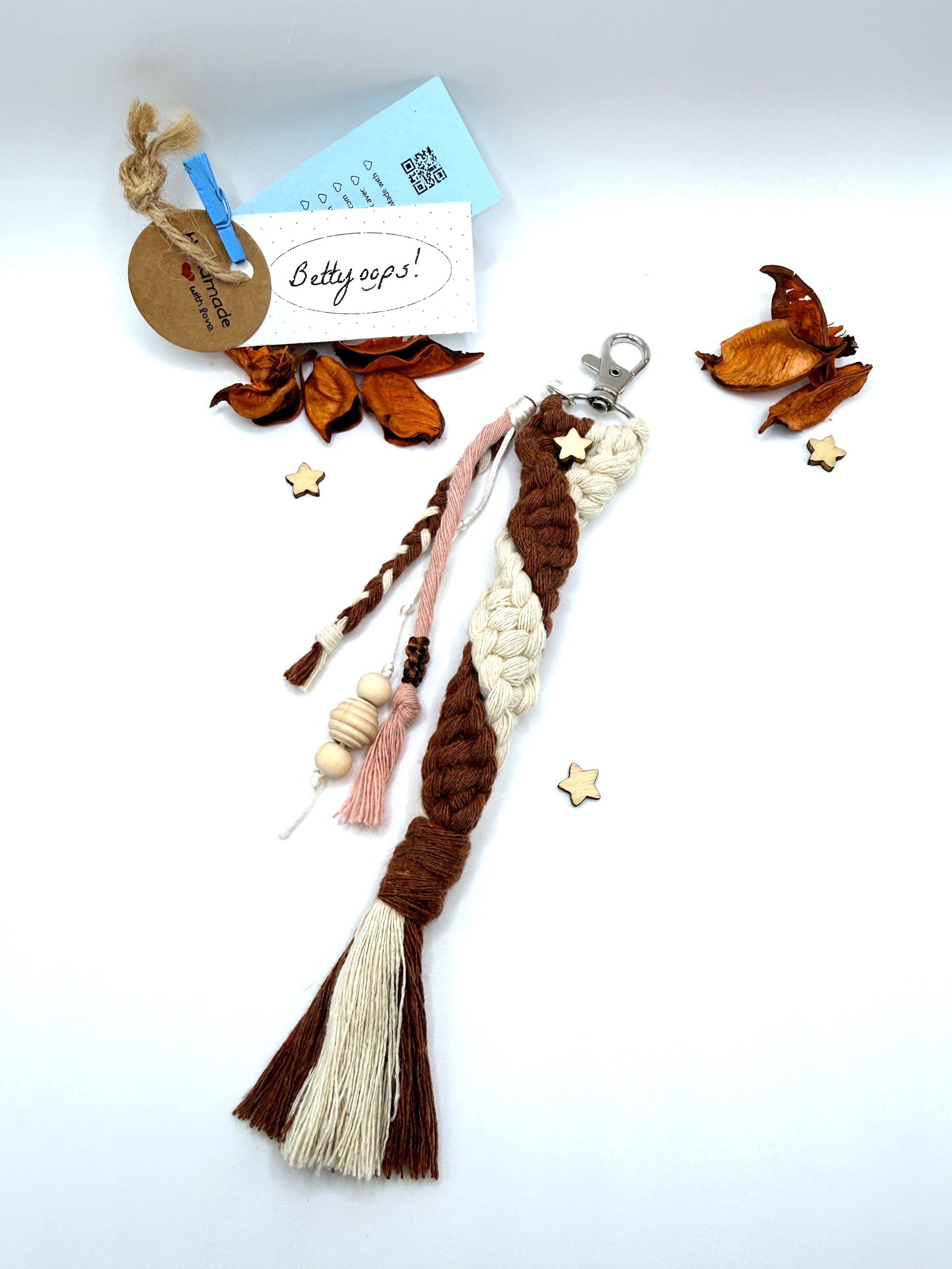 Llavero de macramé, Esencia de Otoño - Imagen 4