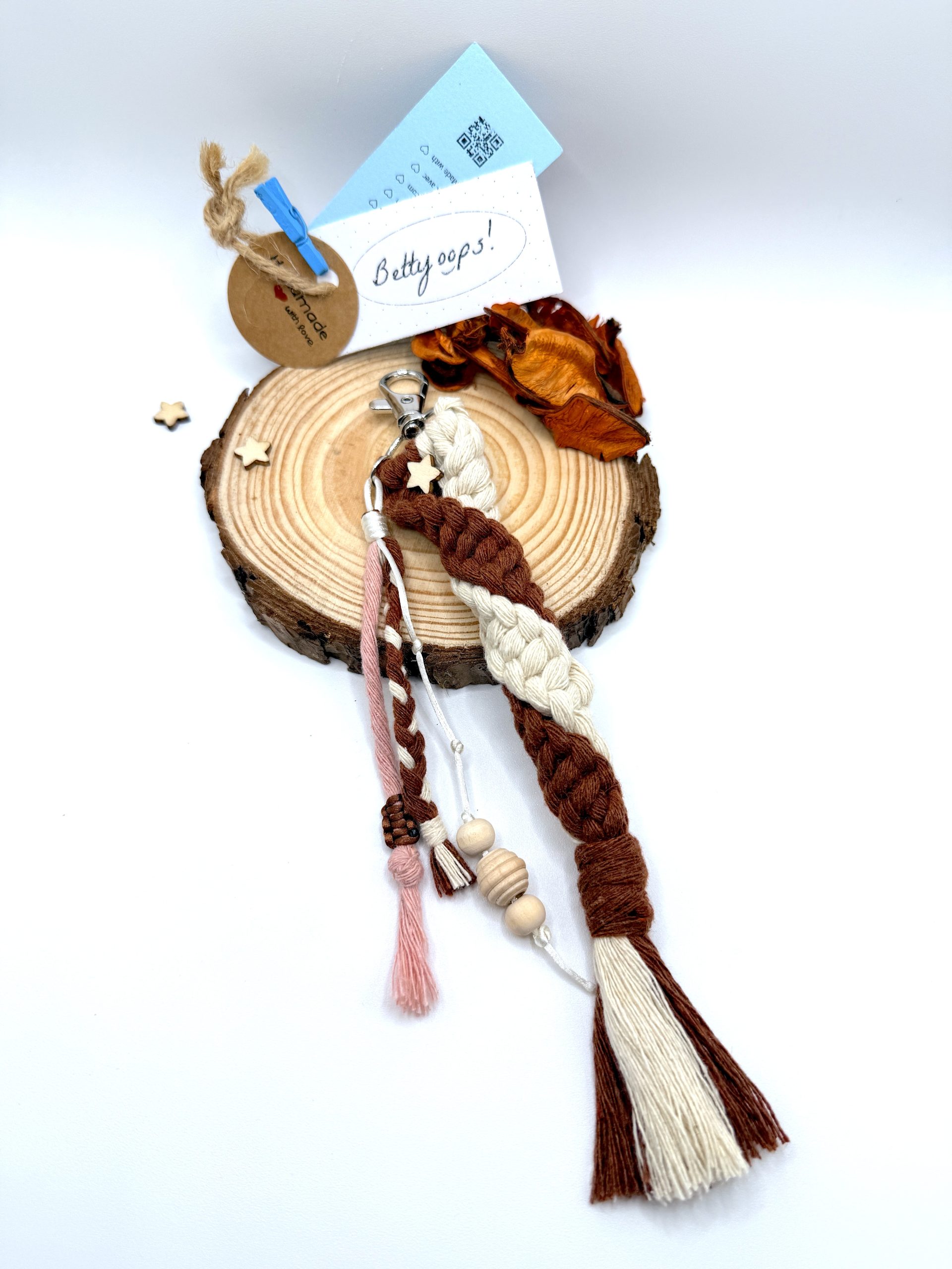 Llavero de macramé, Esencia de Otoño - Imagen 2